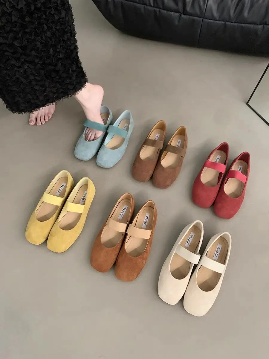 2024 New Women Flats Soft Mary Jane Shoes Soft Casual Outdoor Dress Flat Ballet Shoes Round Toe Shallow Slip on Flats