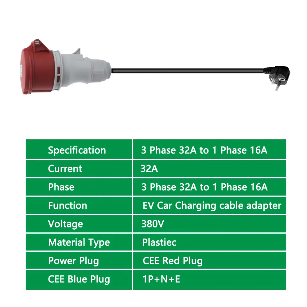 EV Charging Adapter with US/UK/EU/Swiss/Italian Standard Plug To CEE Power Female Socket Converter for Tesla