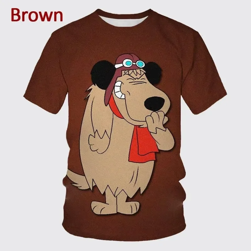 Dastardly und Muttley 3D-Druck, schnelltrocknendes T-Shirt für Herren, gelb, Vintage-Cartoon, kurzärmelig, lässiges T-Shirt, passende Familienkleidung – Detail 12
