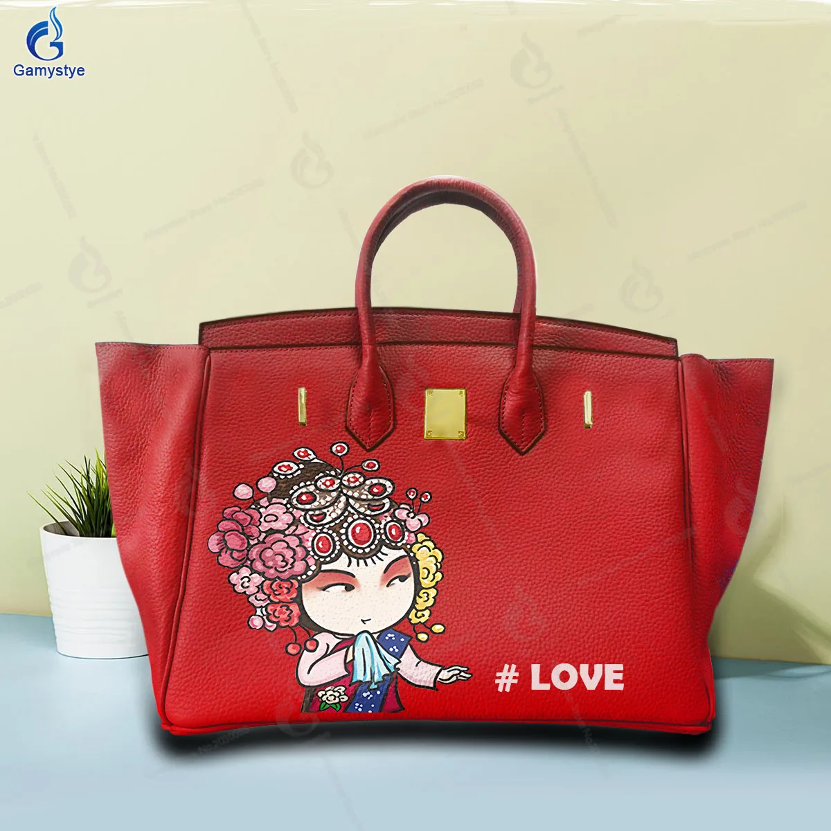 

Personalizar bolso Art Printed A woman holding a handkerchief Bags Female designer handbags high quality Messenger Shoulder Bag