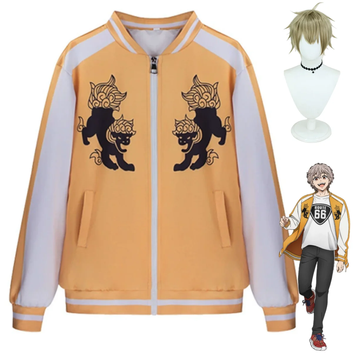 

Аниме Wind Breaker Shishitoren Jo Togame Косплей Костюм Вышивка Лев Ден колледж Бейсбольная форма Пальто Парик Мужской Женский Костюм