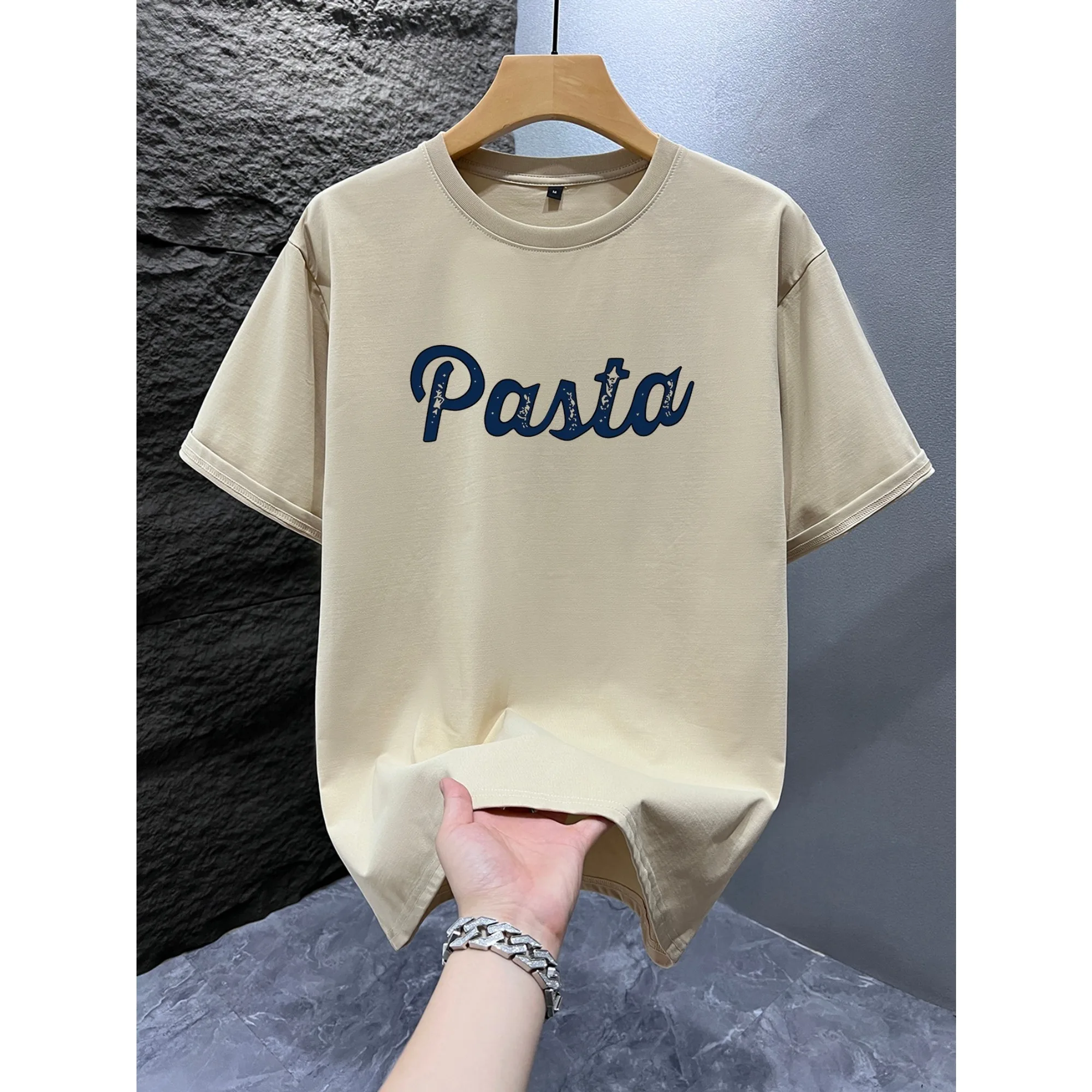 Italienisches Pasta-Motiv Grafik-T-Shirt für Männer und Frauen Vintage Casual Streetwear Kurzarm Baumwolle Lustiges Spaghetti-Print T-Shirt Oberteil – Detail 5