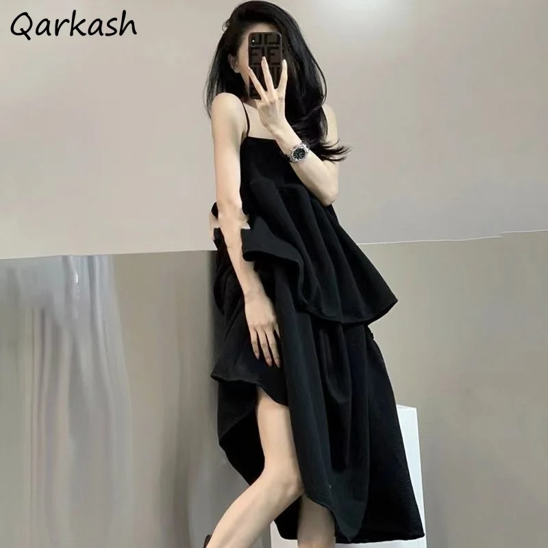 

Sets Women Sexy Backless Gentle Loose Cool Summer Feminino A-line All-match Retro Solid Leisure Street Wear Chic Korean Style