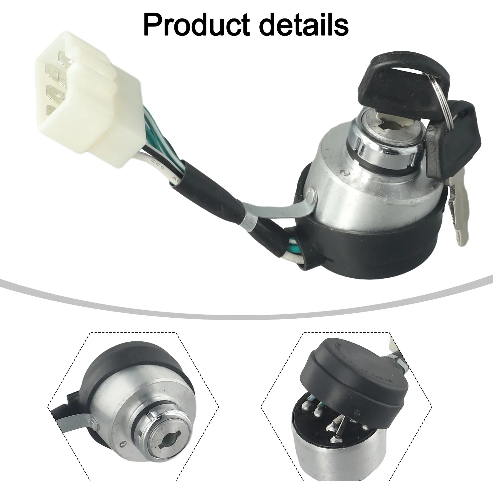 New Practical Gasoline Generator Ignition Switch 3 Way Electric Key Start 6 Lines Gasoline Generator Ignition Switch