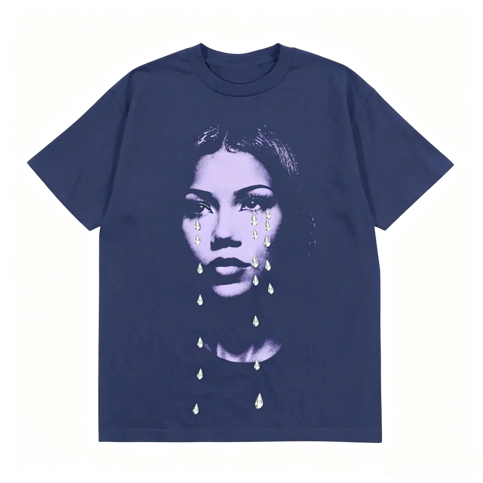 Men Jhené Aiko Westside Whimsy 2026 T-shirt Diamond Tears Portrait Print Oversized Short Sleeve R&B Music Graphic Tee Streetwear