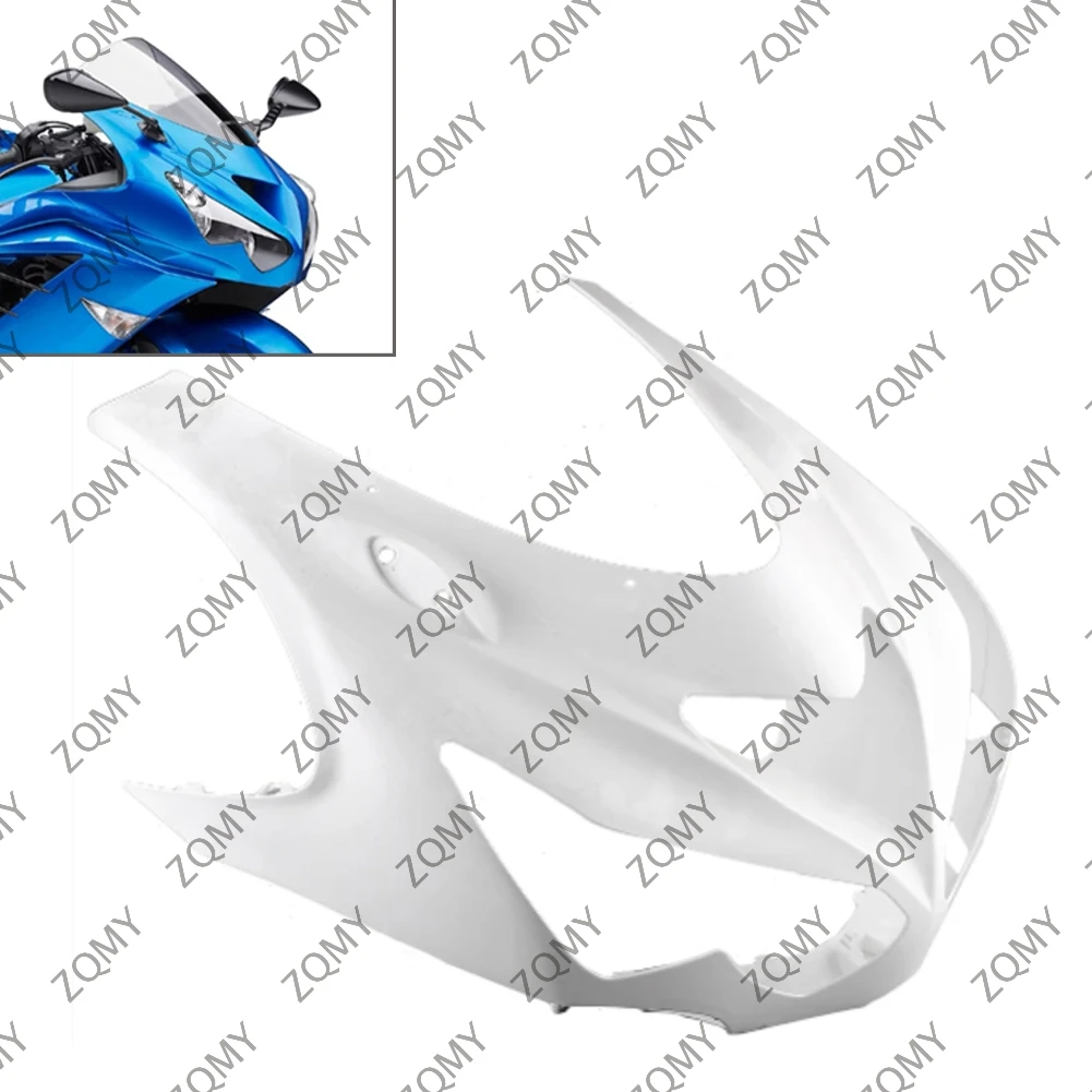 

For Kawasaki ZX14R 2012 2013 2014 Motorcycle Upper Front Nose Fairing Cowl Injection Mold ABS Plastic Unpainted White