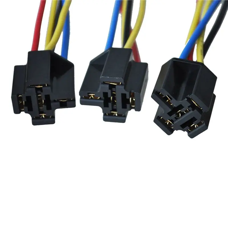 ELECT-25 Pcs 5 Pin Wires Cable Relay Socket Harness Connector DC 12V For Car Auto