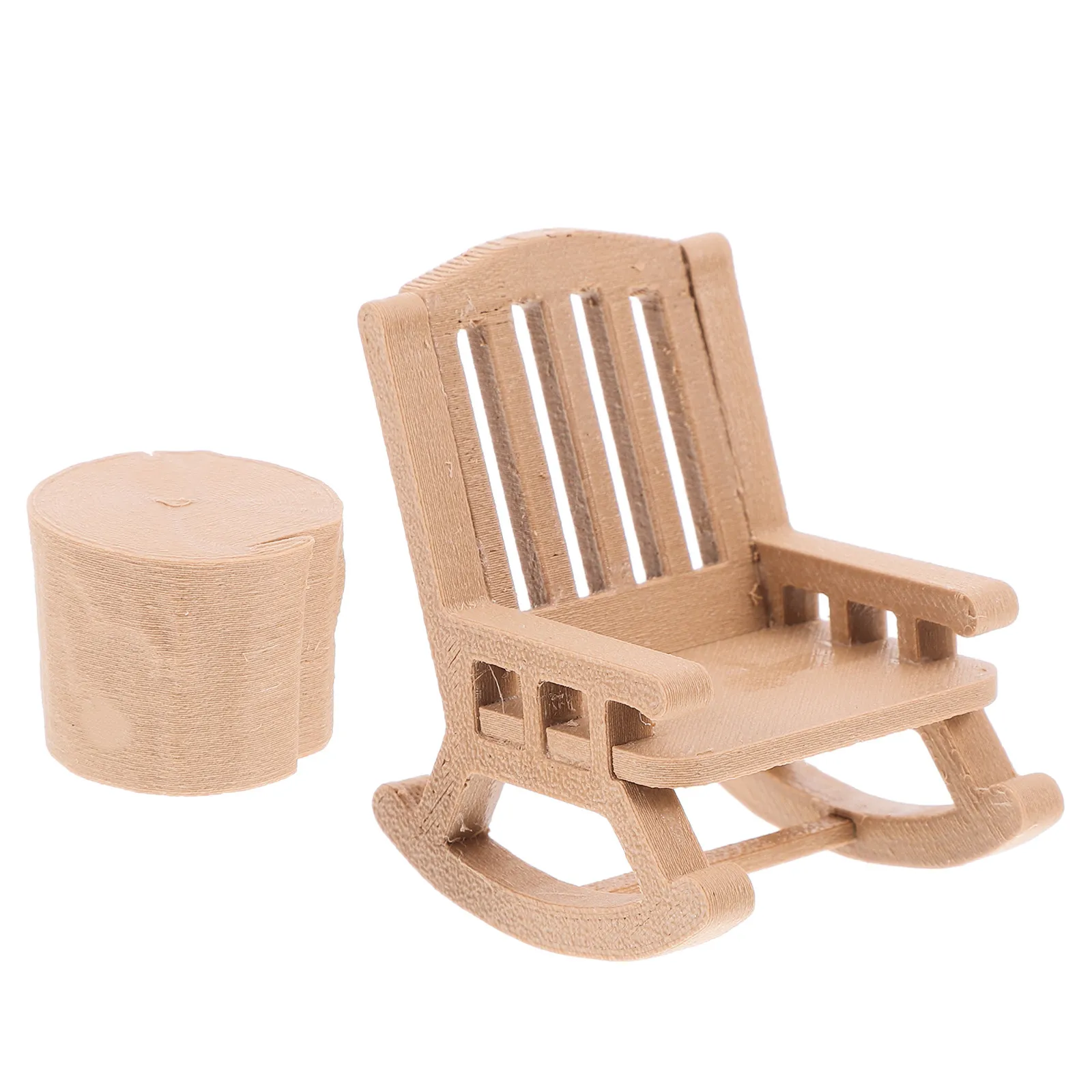 1Set Miniature Rocking Chairs Table Set Intricate Craftsmanship Tiny Vintage Chairs for Fairy Garden Dollhouse Kitchen Bedroom