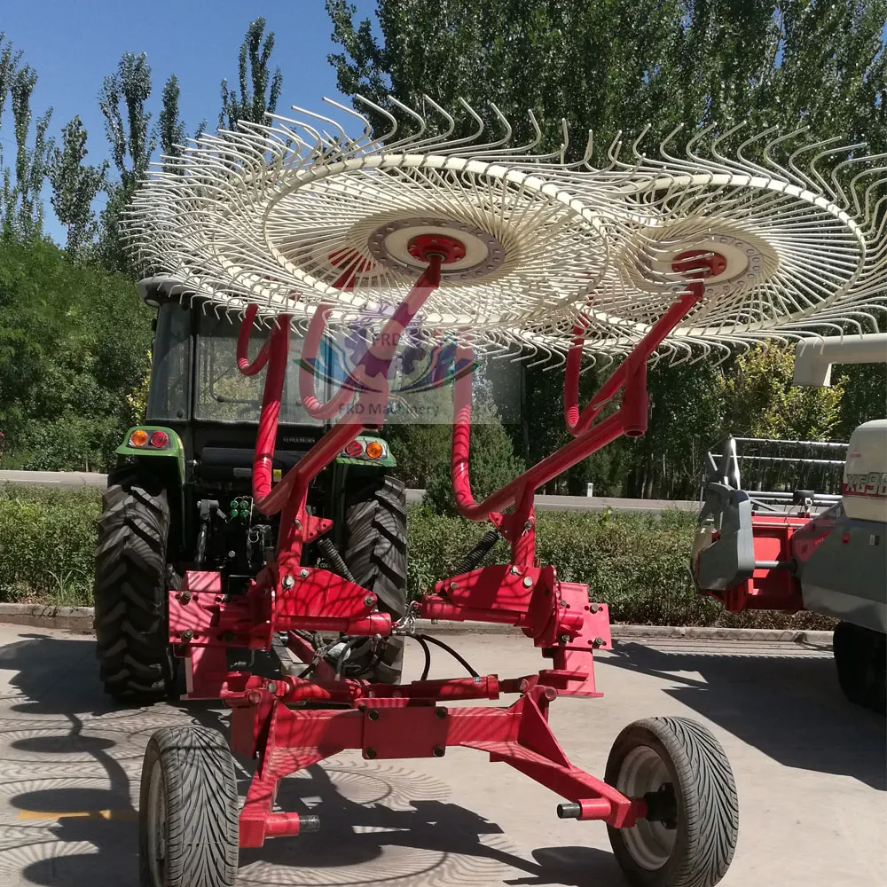 Agricultural farm Tractor four wheel hay rake equipment grass hay wheels for sale