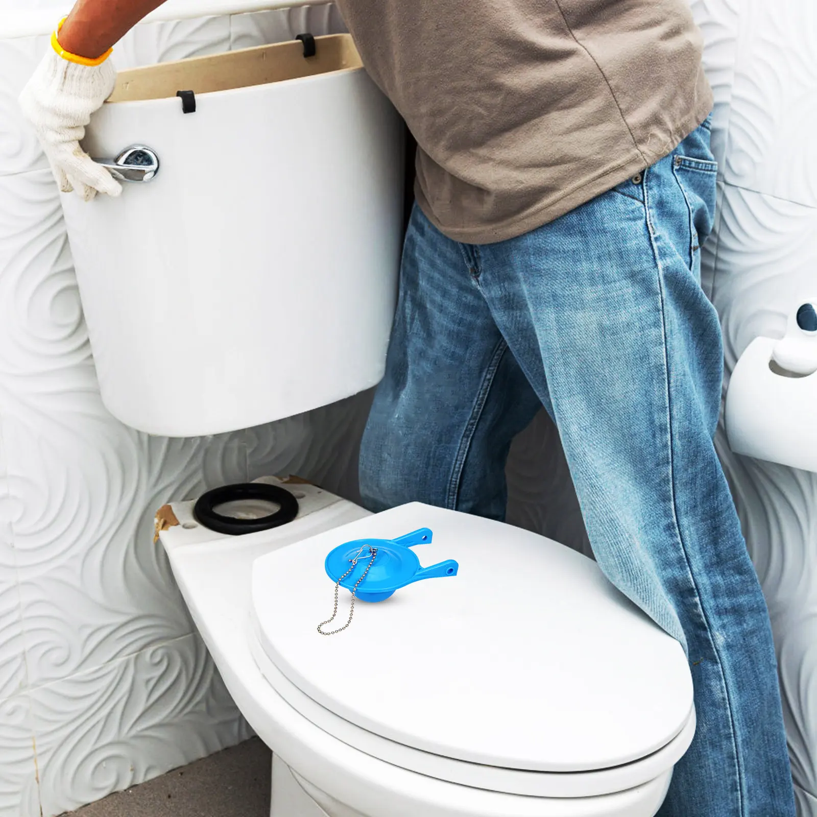 2Pcs Universal 3-Inch Toilet Flapper Replacement – PVC Water-Saving Tank Seal for Reliable Flush