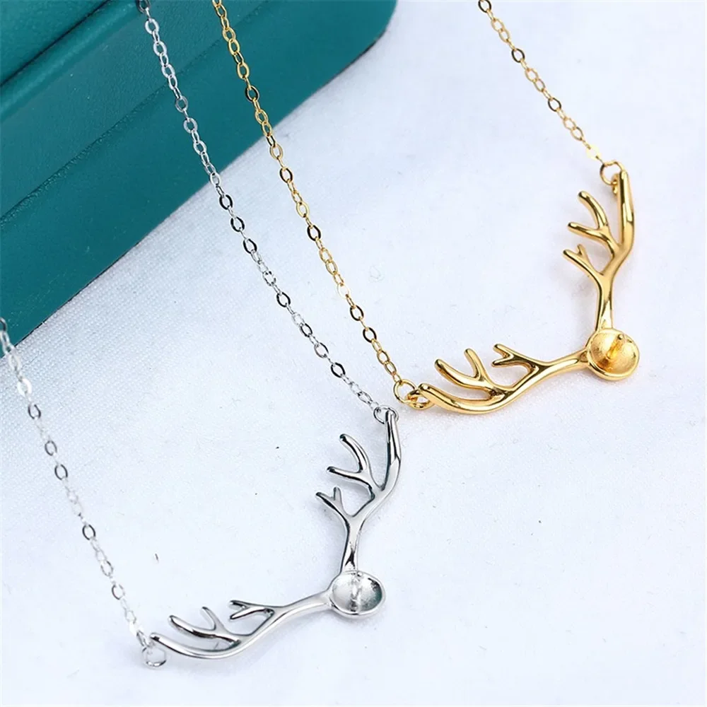 

Набор жемчужных цепочек из стерлингового серебра 925 пробы, принадлежности для изготовления ювелирных изделий своими руками, пустые основания для подвесок для аксессуаров ручной работы, без жемчуга