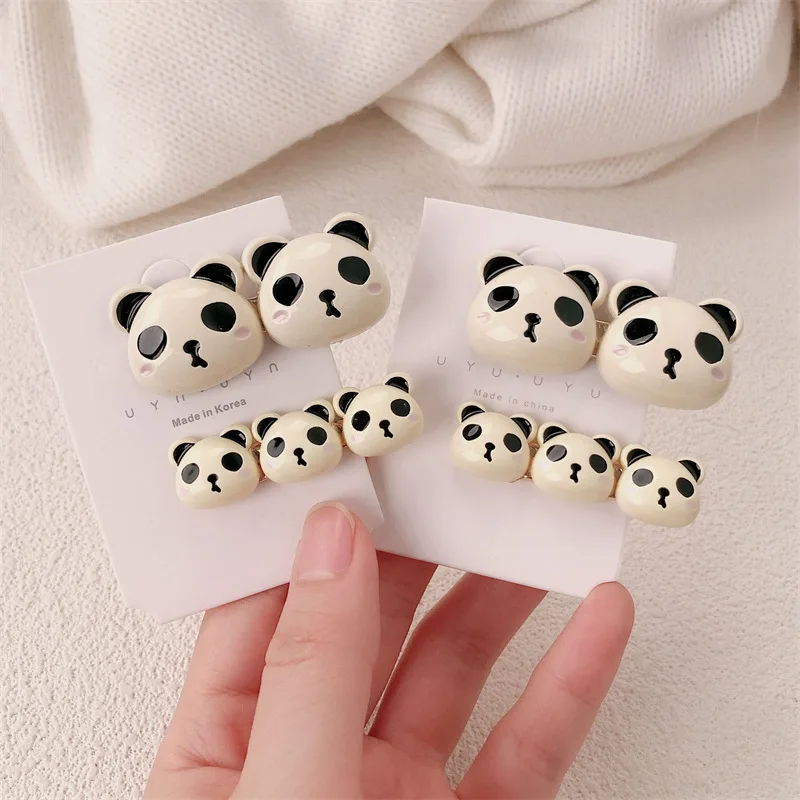 Korean Small Panda Broken Hair Clips Girls Cute Sweet Design Party Accessories Wholesale