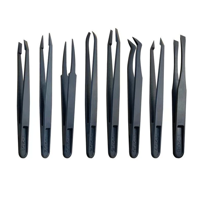 Anti-static Tweezers Plastic Carbon Fiber Rigid Industrial Tweezers DIY Nail Beauty Industry Precision Instrument Clips