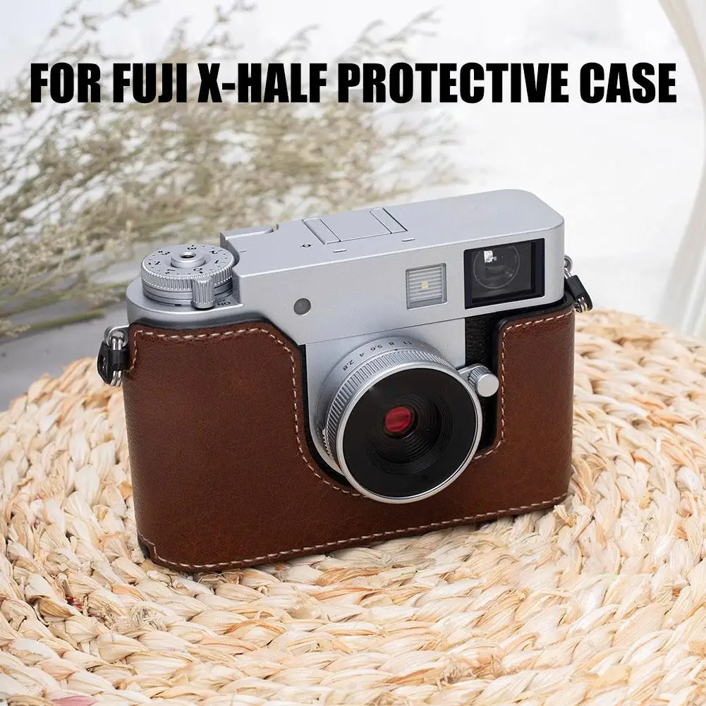 Étui de protection en cuir pour Fuji x-half, coque de protection avec dragonne, accessoires pour photographe