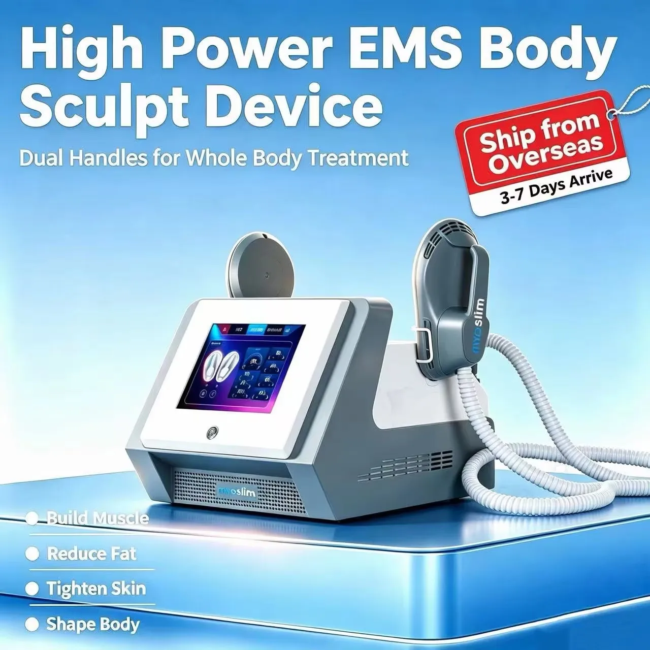 Myoslim EMS Body Sculpt Device 6500W Muscle Stimulator Abdominal Hip Lifting Fat Reduction Body Weight Loss Machine