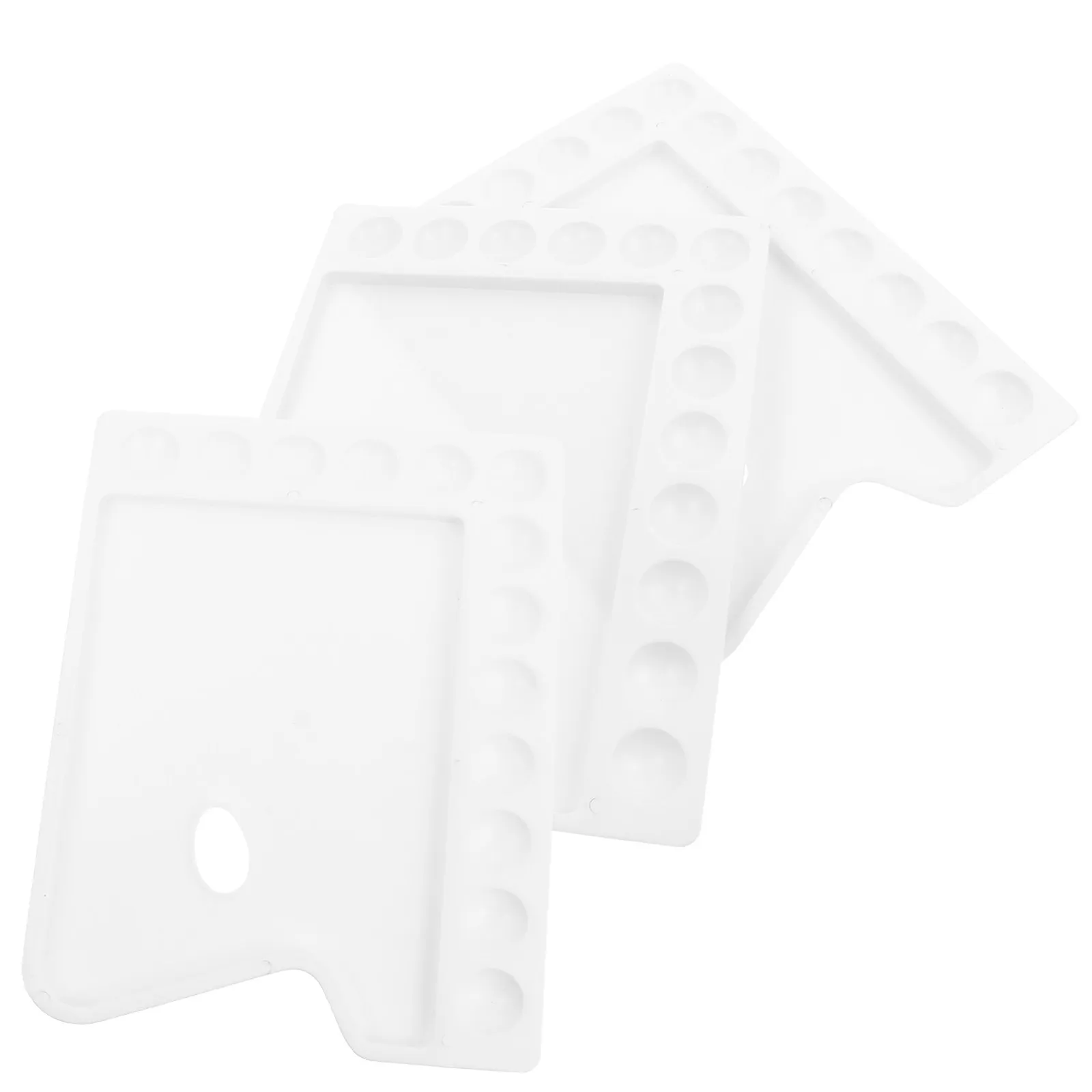3Pcs Premium Plastic Paint Tray Set 13-Slot Color Mixing Board for Professional Artists Beginners Watercolor Pigment Trays DIY