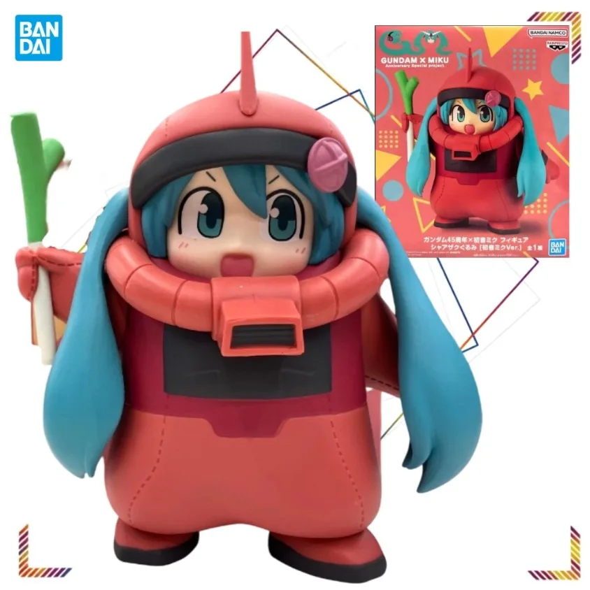 バンダイ-バンプレスト-ガンダム45周年記念-初音ミク-アニメフィギュア-チャーズ・ザク-グルミver-コレクタブルモデル玩具ギフト