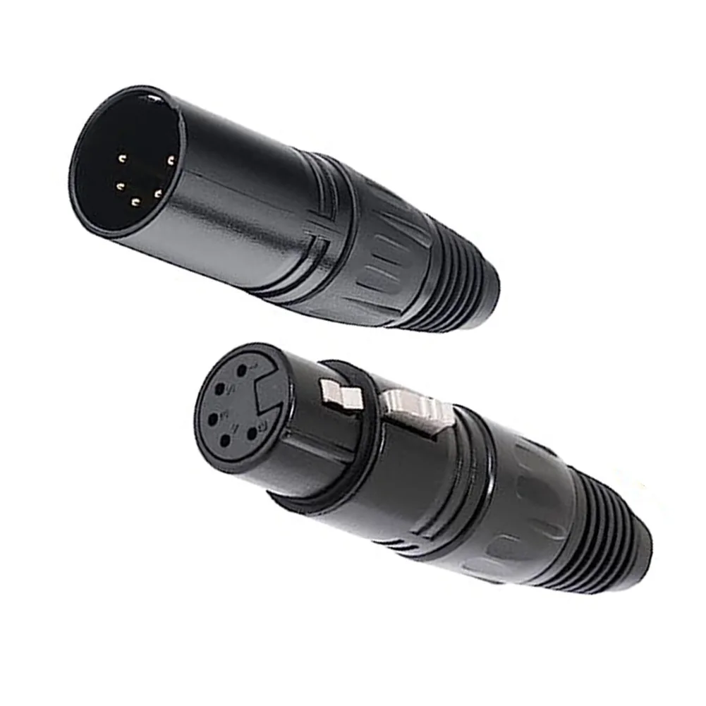 10pcs 5-Pin XLR Connectors Male & Female Suitable Secure Locking Mechanism For Microphones, Cameras, And Amplifiers