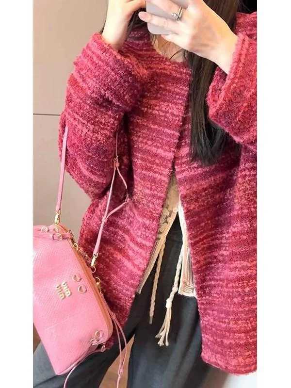 

Новая женская теплая повседневная куртка в стиле ретро, свободного кроя, однотонная, красивая, модная, длинная, в корейском стиле.