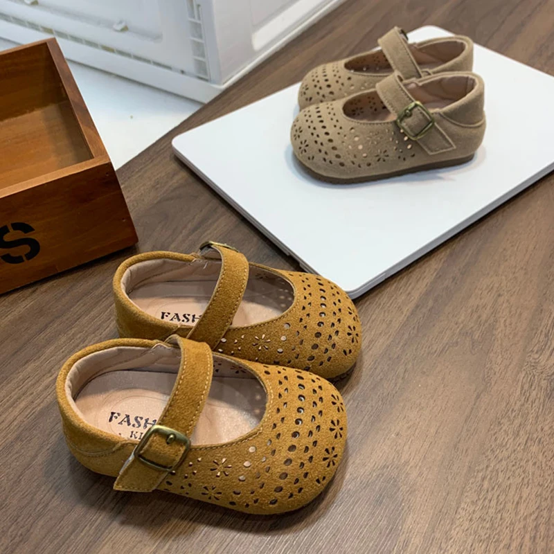 Baby Girls Walking Shoes Princess Moccasins Soft Suede Leather Shoes Infant Toddler Non-Slip SoleCut-outs Garden Shoes JY05291
