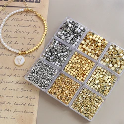10pcs Copper Plated Gold Beads Separated Beads Square Beads Cut Dice Beads DIY Handmade Jewelry Beaded Bracelet Material