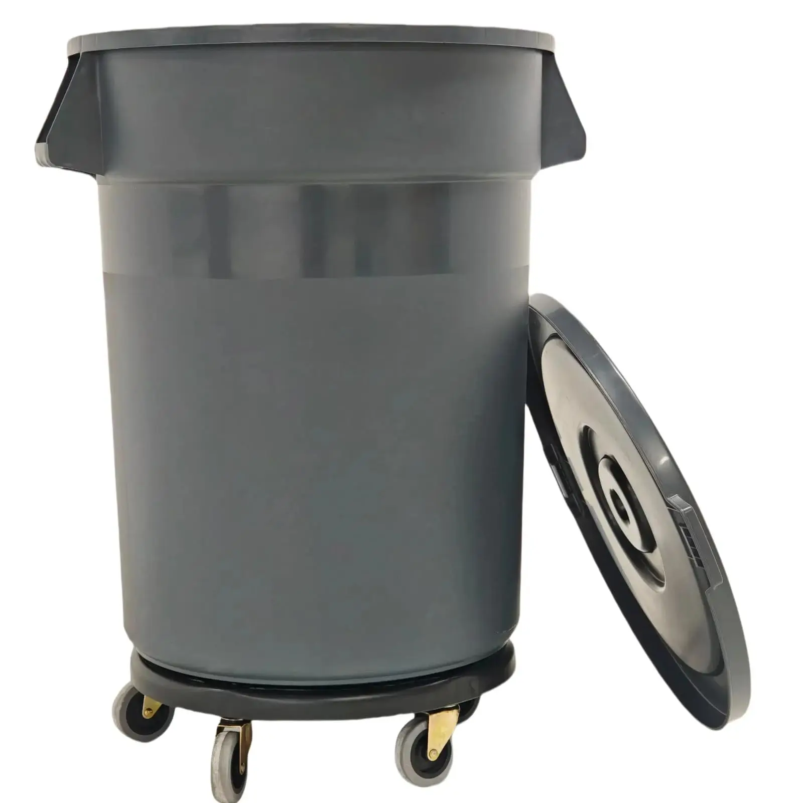 32 Gallon Outdoor Trash Can with Lid and Wheels, Removable Wheels and Sturdy Handle Outdoor Trash Can for Outdoors