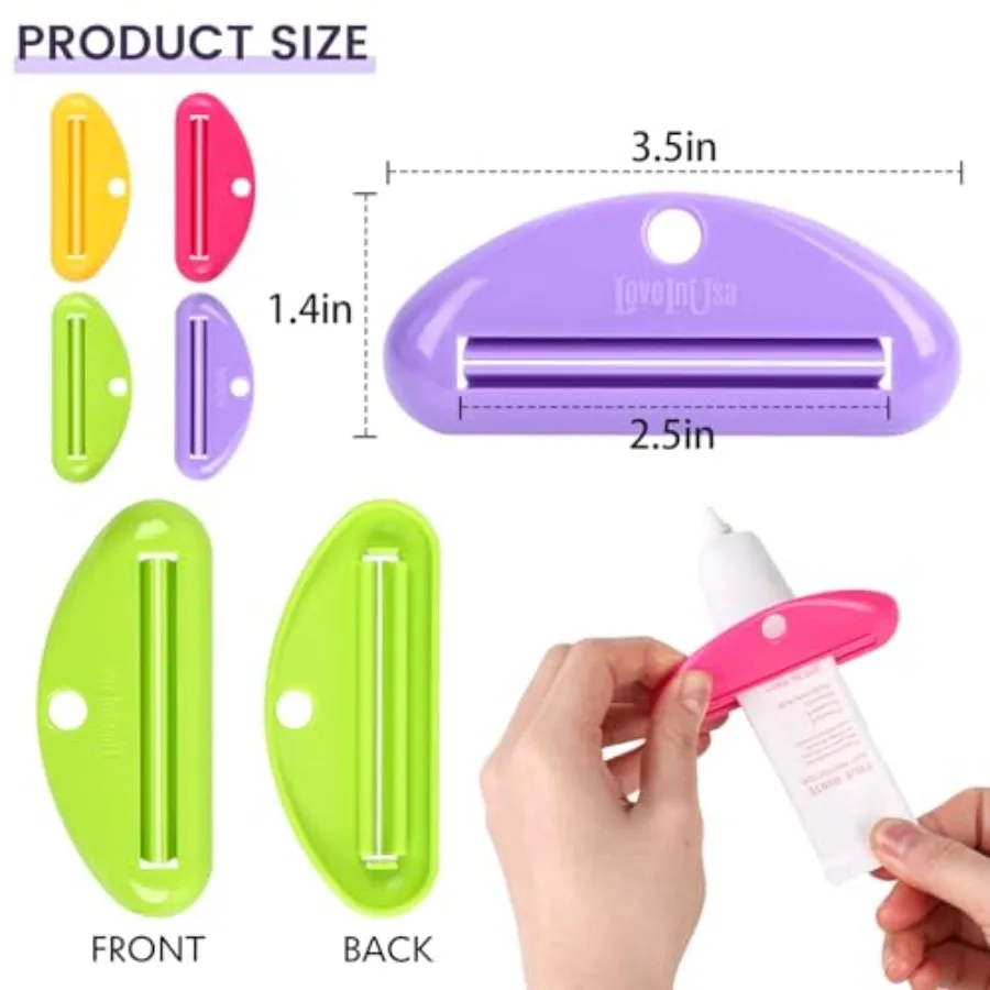 4 pçs pendurado tubo de pasta de dente espremedor dispensador rolo espremedor titular para economizar pasta de dentes limpador facial cremes pintura em ba