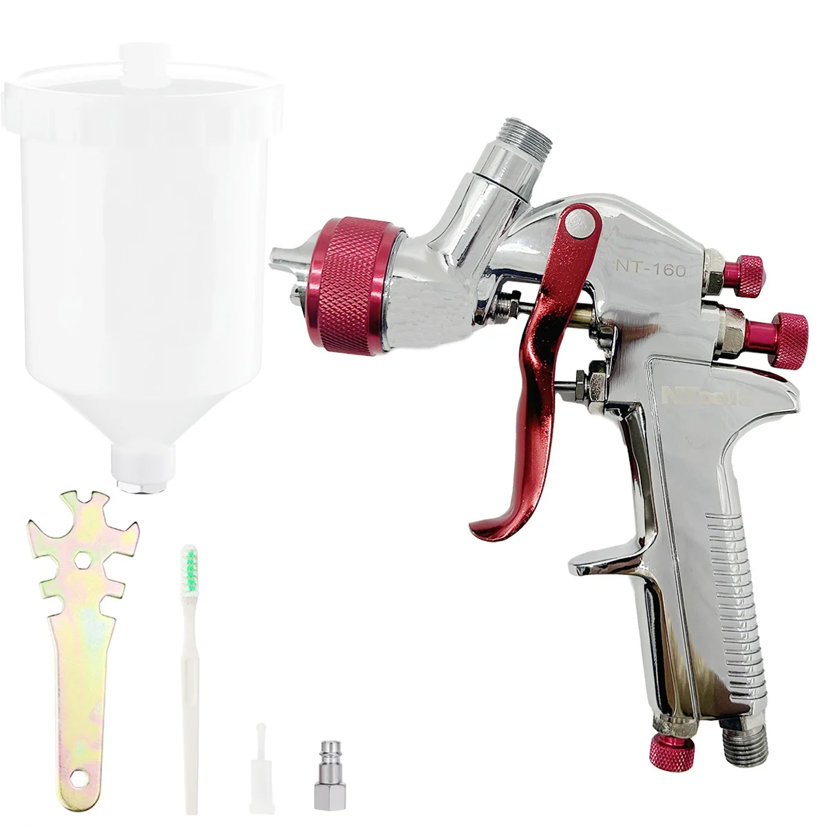 HVLP Spray Gun 600cc Plastic Cup, Airbrush Sprayer,Body Repair Paint Spray Guns,Car, Furniture,Varnish and Top Coat