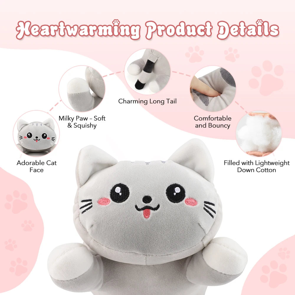 USB Heating Pad Period Heated Plush Cute Cat Throwing Pillow Neck Back Abdomen Heating Pad for Women Period Cramps Menstrual view 4