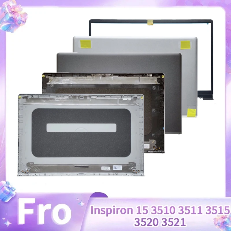 Silver/Black New Replace Cover New For Inspiron 15 3510 3511 3515 3520 3521 LCD Screen Back Cover Front Bezel Hinges Cover