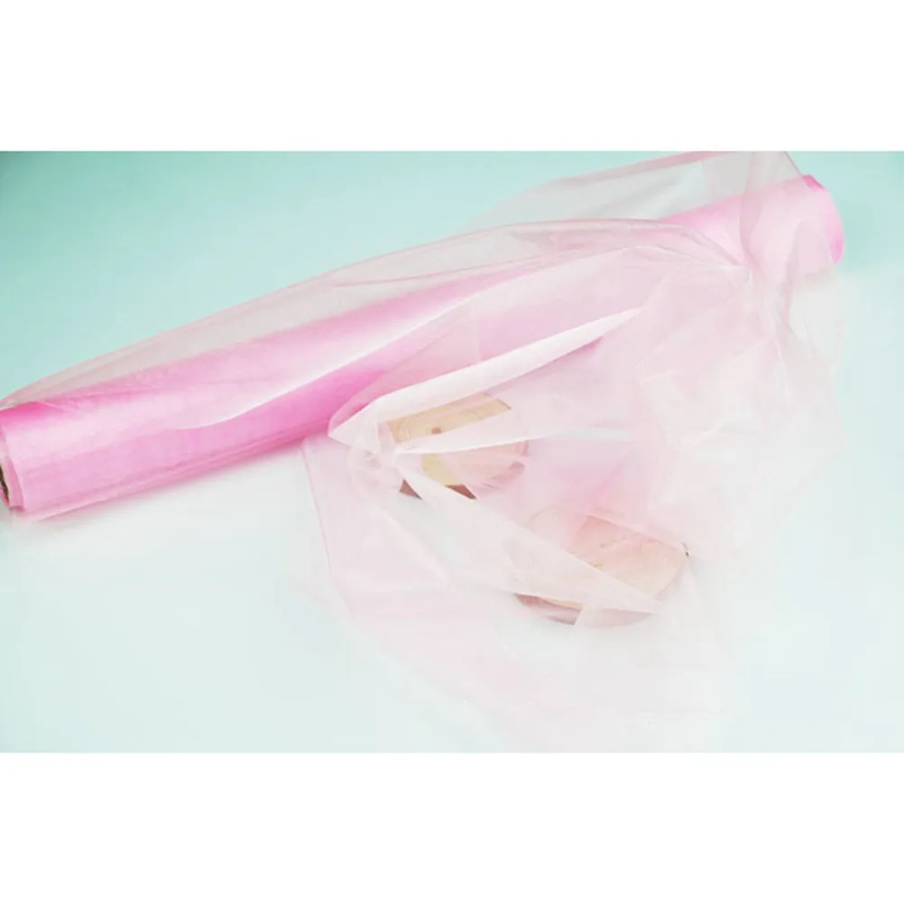 900M Organza Roll Fabric Light Pink Wedding Party Decor Chair Bows Table Runner Sash Fine Sheer Organza for Wedding Decoration