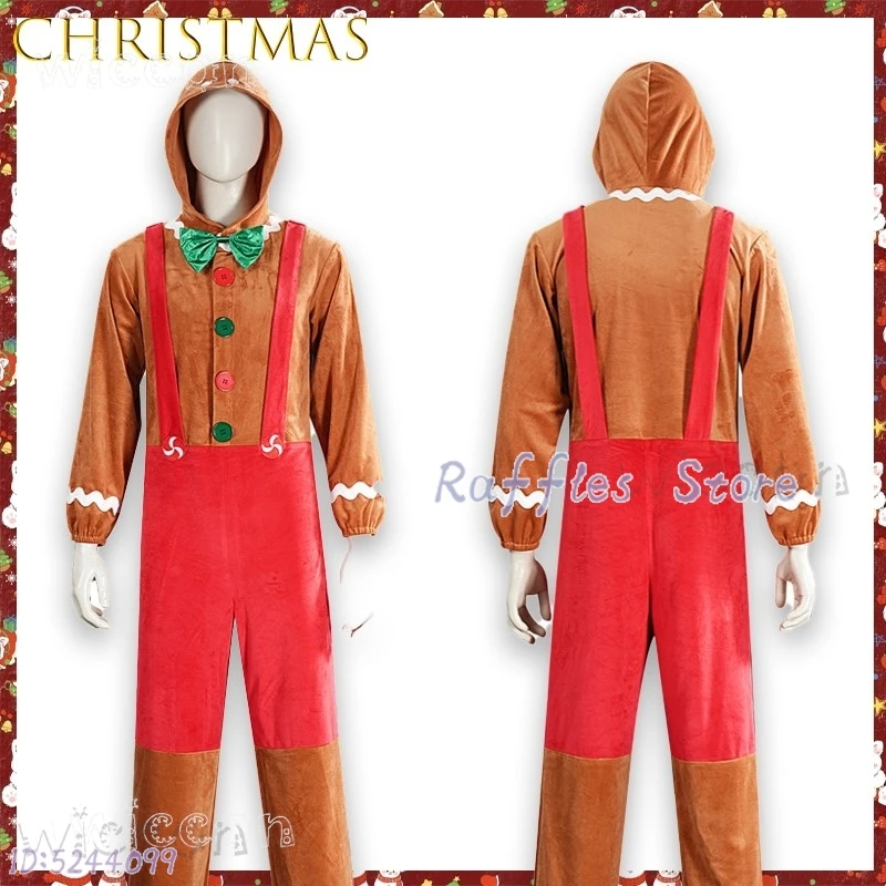 Disfraz pain d'épice homme flanelle combinaison Cosplay déguisement d'halloween pour la nuit jeu de rôle Anime jeu Anime déguisement de noël