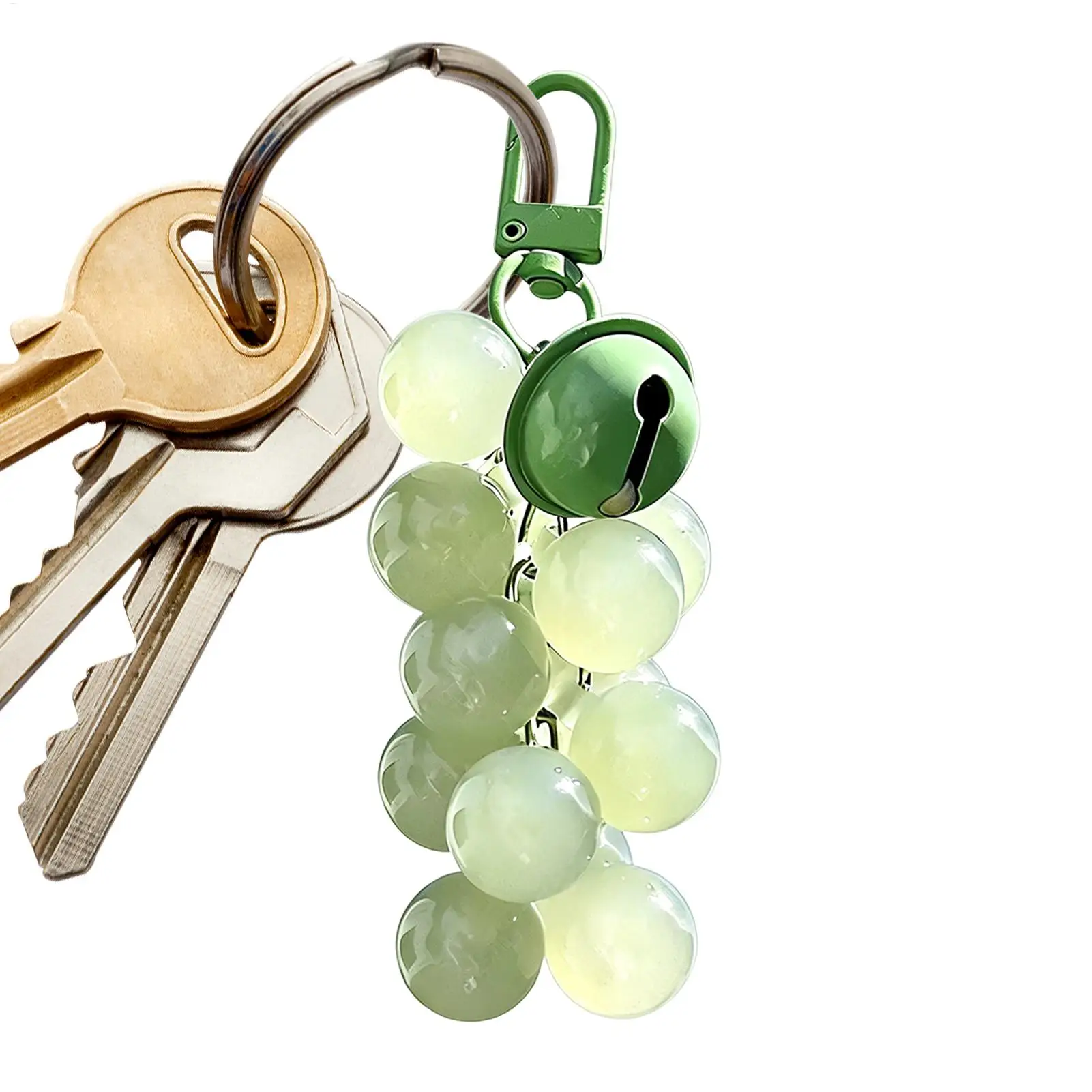 Grape Keychain UV Detector Color Changing Beads Cute Purse Charm Car Key Chain Sunscreen Checker Mini Pendant Gift for Women ﻿