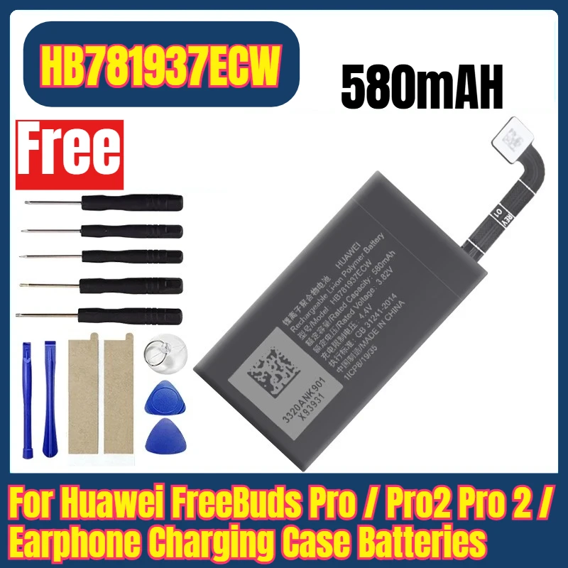 

HB781937ECW 580mAh for Huawei FreeBuds Pro / Pro2 Pro 2 / Earphone Charging Case Batteries + Free Tools