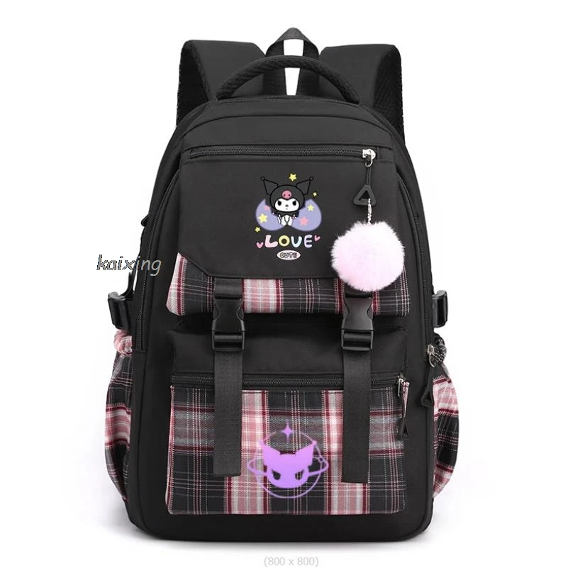 

MINISO New Backpack Lovely Kuromi Melody Junior High School Women's Campus Easy High Capacity Schoolbag Kawaii Mochila Gifts