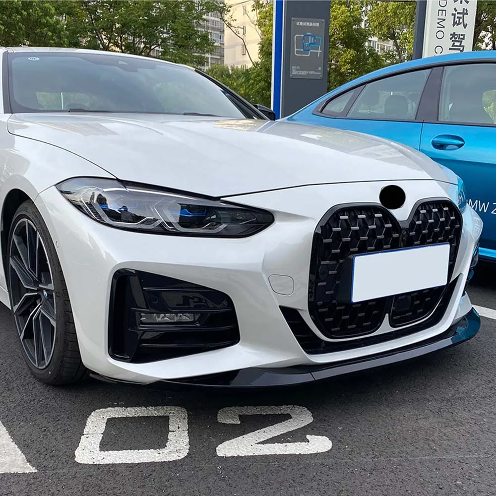 

ABS Front Bumper Lip Spoiler Canard Splitter Diffuser For BMW 4 Series G22 G23 2020-2024+ M-Sport Bodykits Tuning Gloss Black