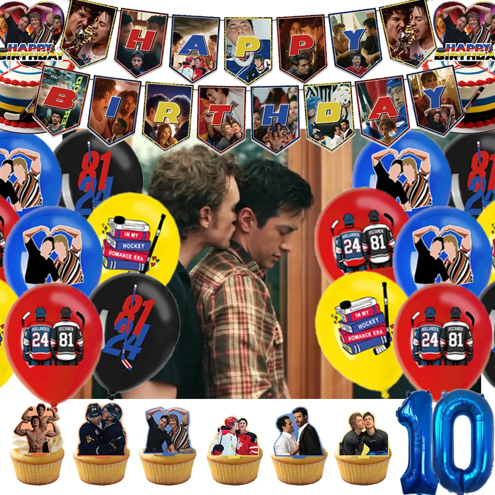 

H-Heated Rivalry Theme Birthday Party Decoration Backdrop Balloon Set Cake Topper Banner Baby Shower Kid Gift Toy Supplies Props