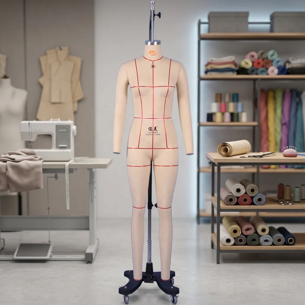 Hot Sale Luxury Women's Headless Full Body Dress Form Sewing Mannequin Customized Size 36 Fiberglass Collapsible