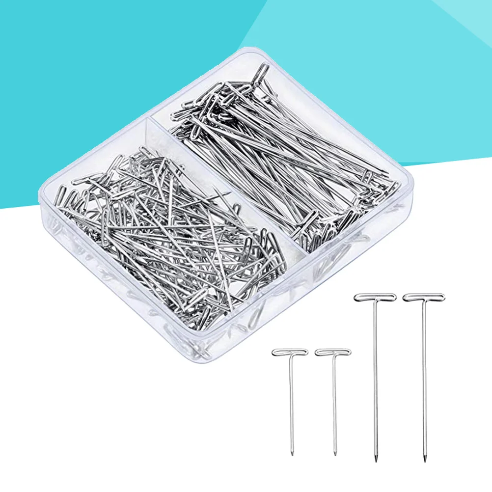

300pcs T Pins Metal Hair Styling Clips for Fixing with Needle Threader Smooth Finish