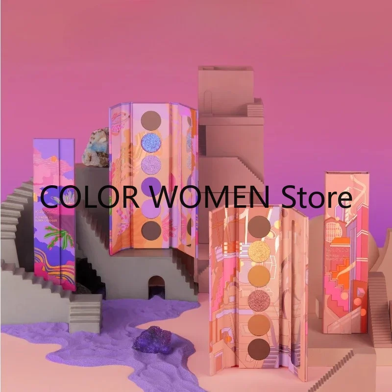 Kaleidos Futurism Six Color Eyeshadow Palette Pearlescent Sashimi City Purple Forest Earth Matte CD