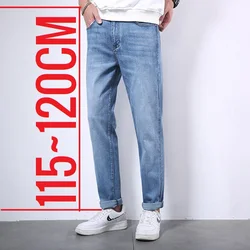 Big Clothes Tall Men Jeans Straight Slim Fit Stretch Extra Long Length Denim Pants Male 115cm 120cm 190cm 200 Cm Cowboy Trousers