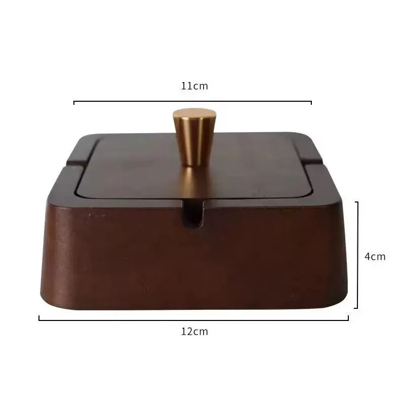 Ashtray, solid wood, high-end and atmospheric grade, Chinese style with lid, high-end feeling, home living room