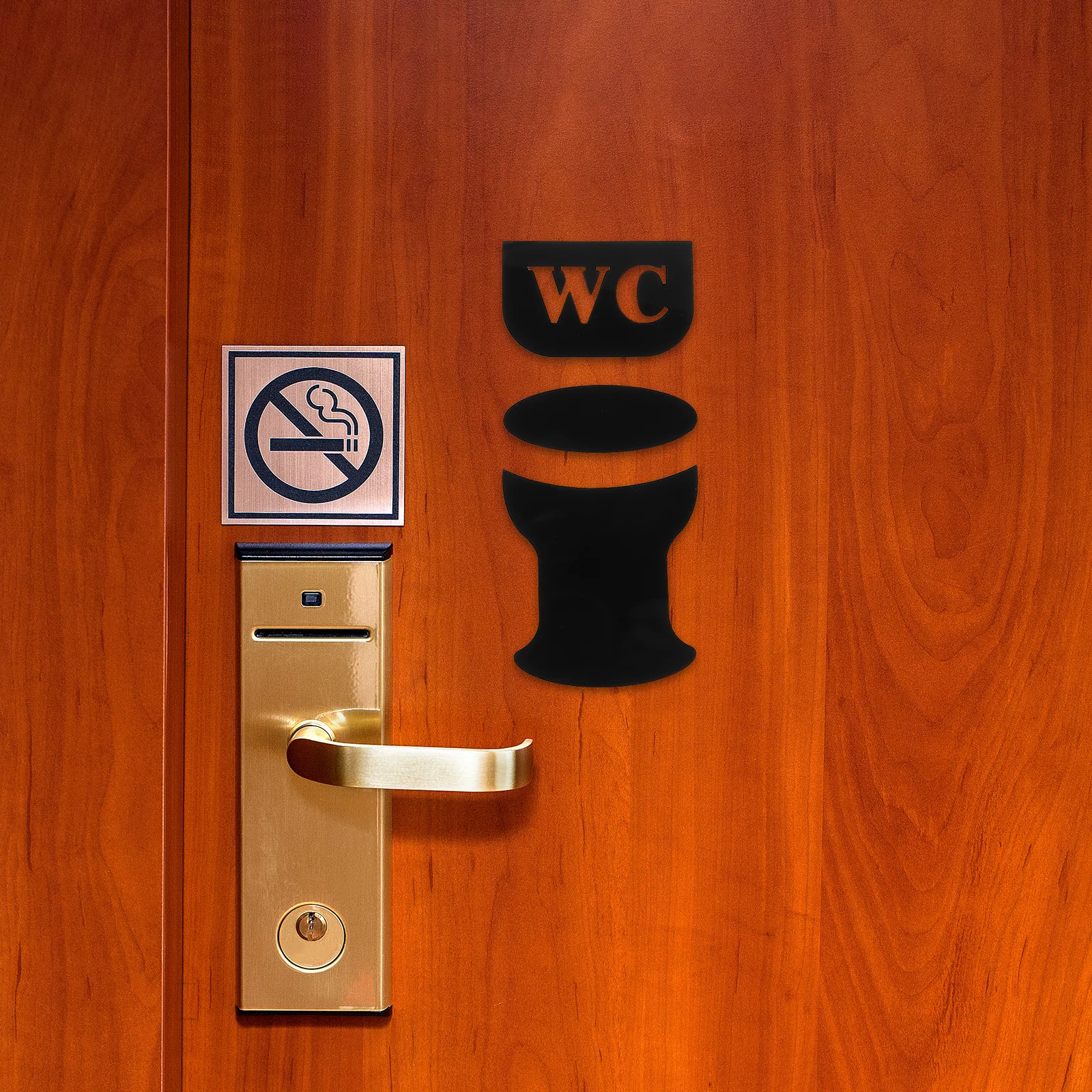 

6Pcs 3D Wall Decal Sticker Acrylic Restroom Sign Decor Modern Toilet Door Stickers Moistureproof Bathroom Labels for Indoor