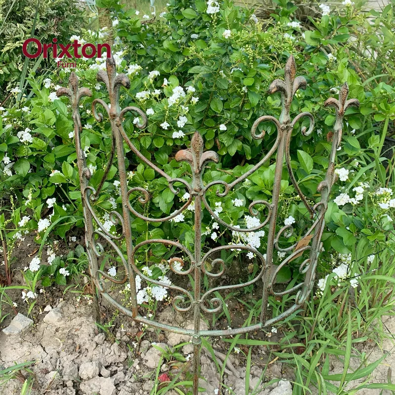Semi-Circle Iron Garden Fencing Vintage Do Old Border for Plants Decor Trellis Support for Climbing Vines Outdoor Edging Gates