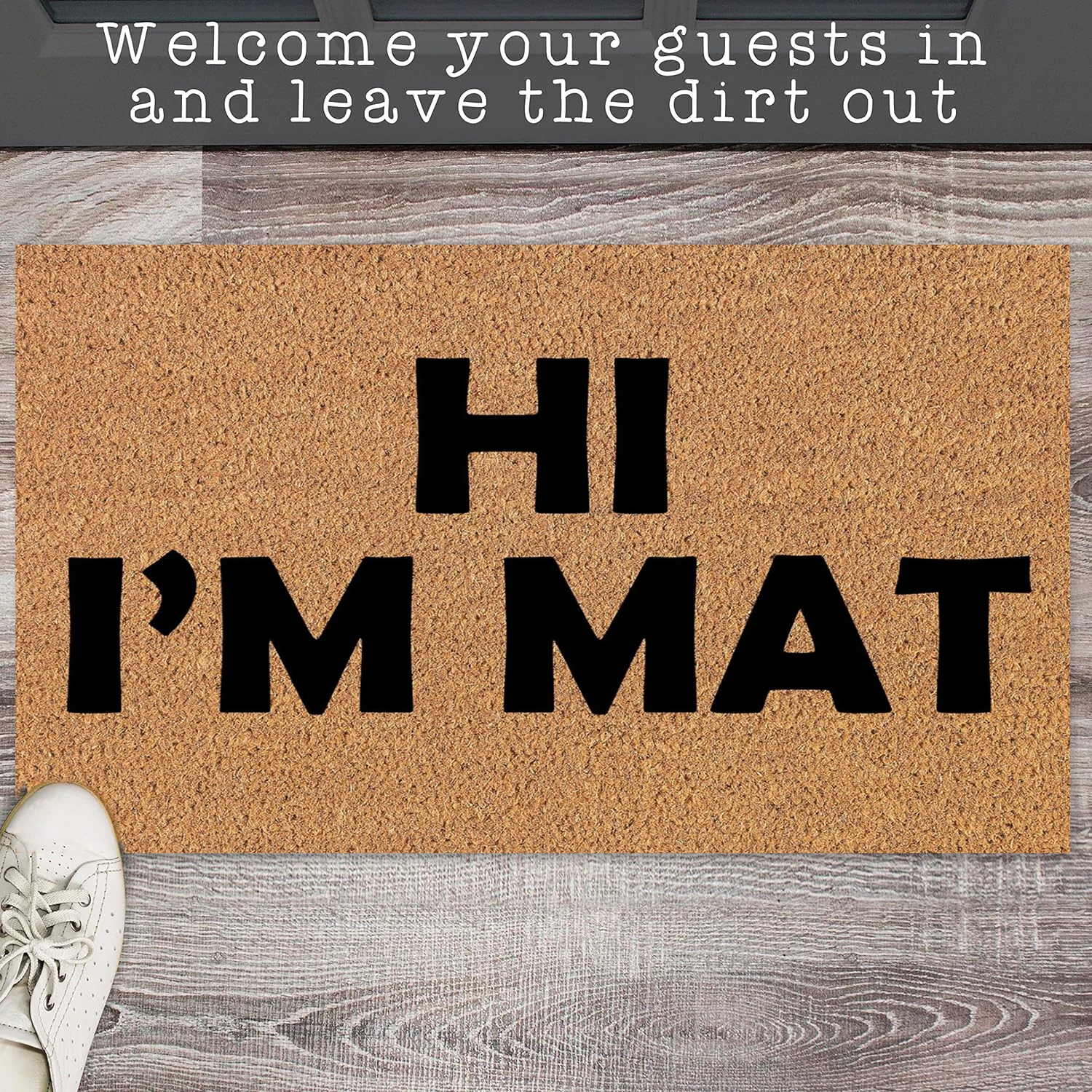 

Hi I'm Mat Doormat Rubber Non Slip Waterproof Floor Rug Outdoor Indoor Porch Party Holiday Room Decor Door Foot Mat