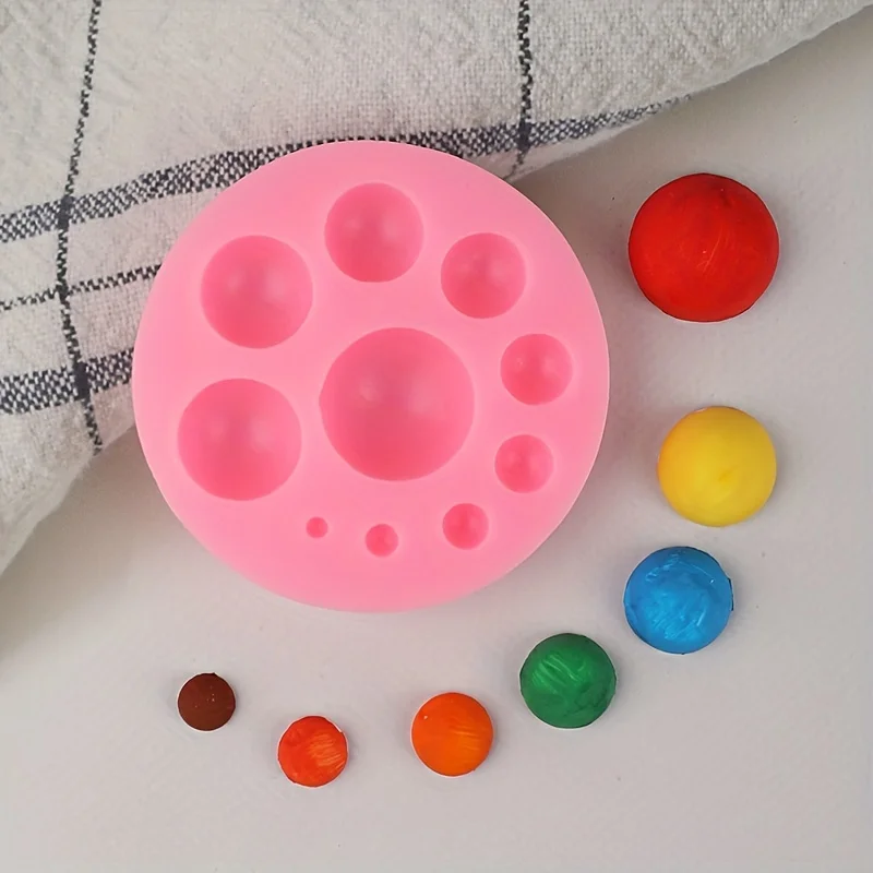 1 Piece, Size Pearl Dots, Semi-Circular Silicone Game Machine Keychain, Flipping Sugar Cake Mold, Baked Chocolate Decoration