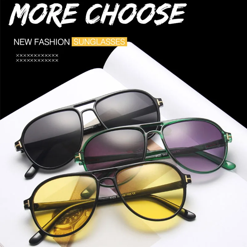 2025 New Sunglasses High End Street Photography Modern Trendy T-Shaped Large Frame Pilot Sun Glasses Hip Hop Bouncy Sun Glasses