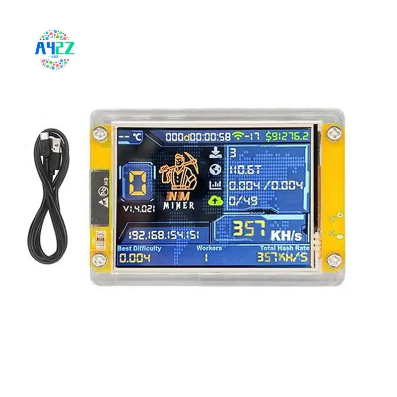 A42Z-357KH/S Nmminer Nerdminer Bitcoin Crypto Solo Miner 2.8 Inch Smart Display Nerdminer Upgraded 357KH/S Harshrate