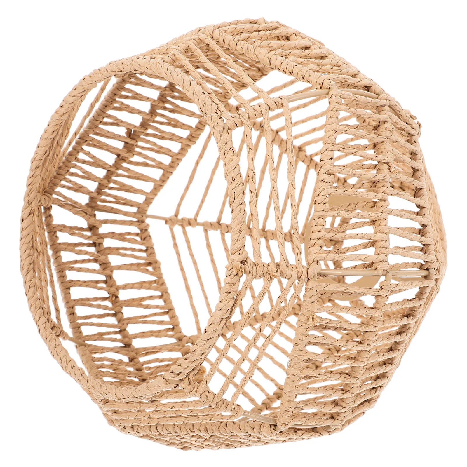 

Faux Rattan Woven Pendant Light Shade Vintage Boho Hanging Lampshade Creative Fixture for Tea Rooms Restaurants Home Decor