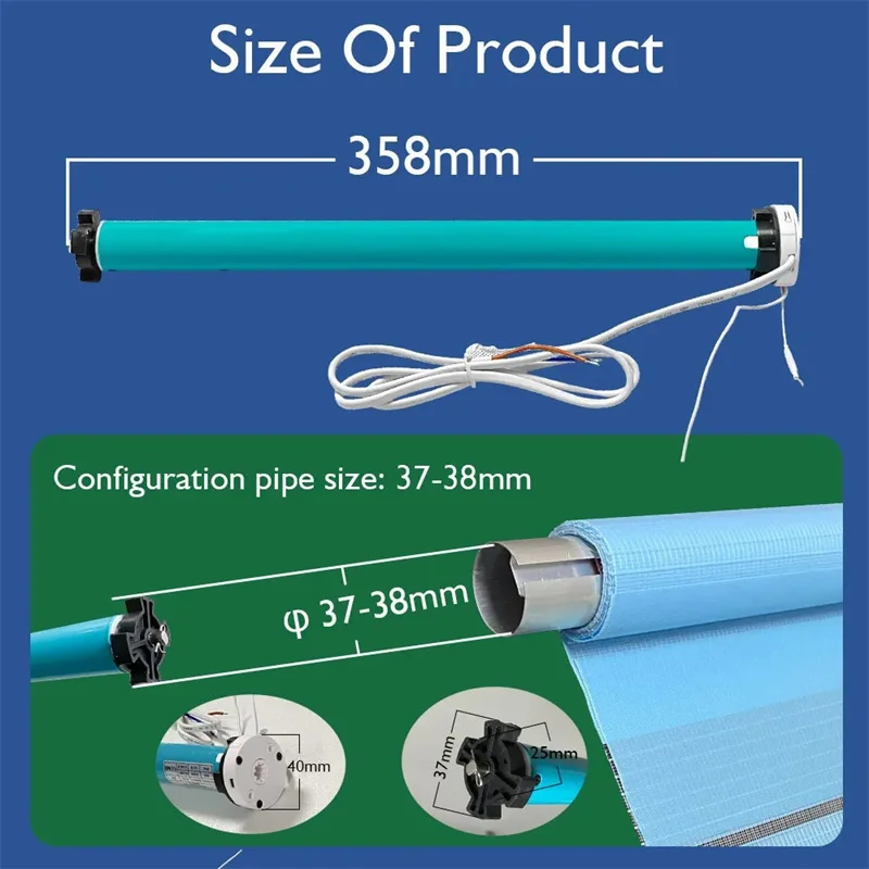 Tuya Smart Electric Curtains Motor Roller Blinds Wifi / Zigbee Automatic Tubular Blinds Shutters For 36 37 38mm Aluminum Tube